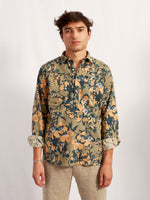 POLO POP OVER linen cotton flower green print 2163