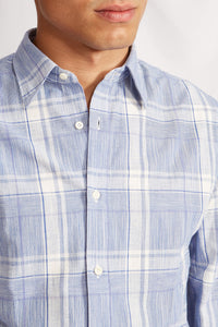 Liberty cotton linen fused check 1122