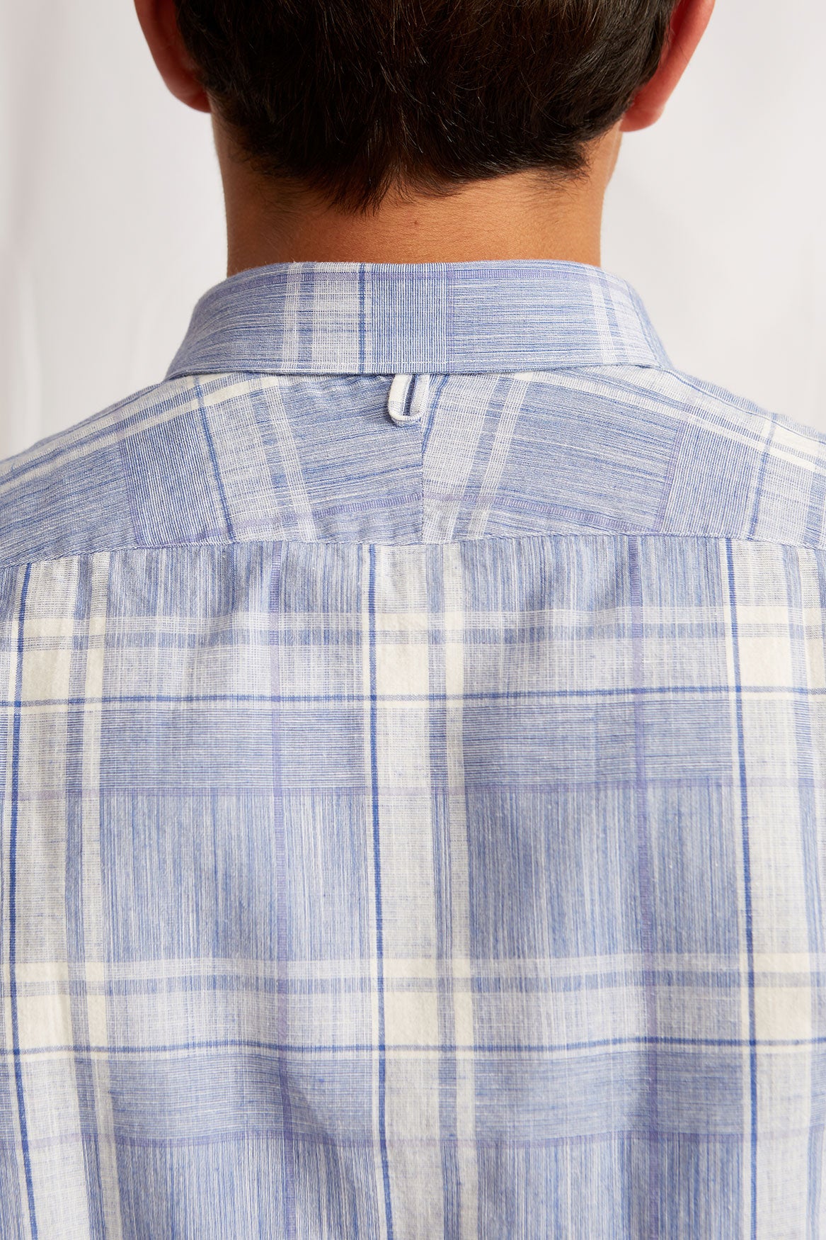 Liberty cotton linen fused check 1122