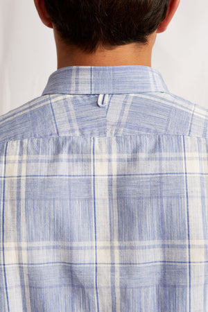 Liberty cotton linen fused check 1122
