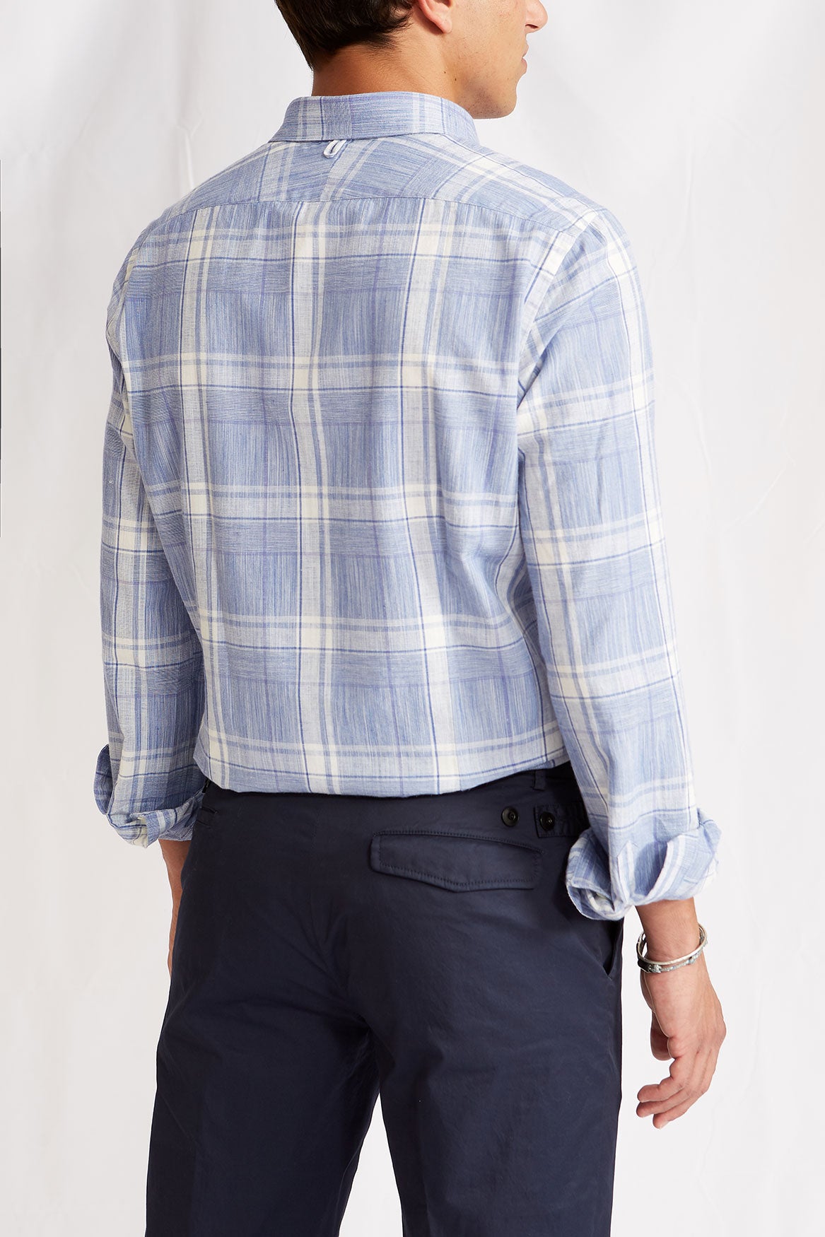 Liberty cotton linen fused check 1122