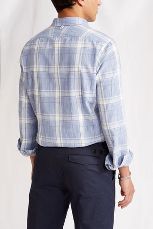 Liberty cotton linen fused check 1122