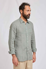 STUDIO hundred natural dobby linen sage 3107