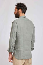 STUDIO hundred natural dobby linen sage 3107