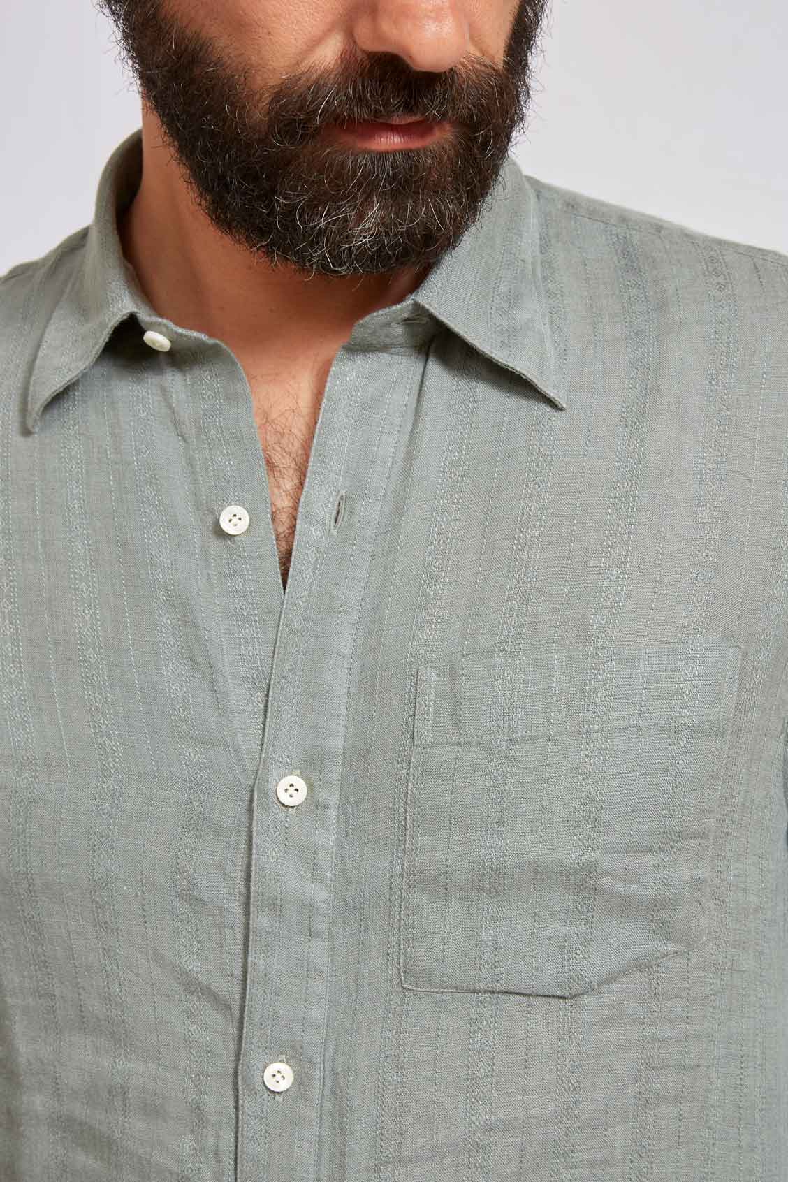 STUDIO hundred natural dobby linen sage 3107