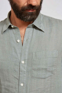 STUDIO hundred natural dobby linen sage 3107