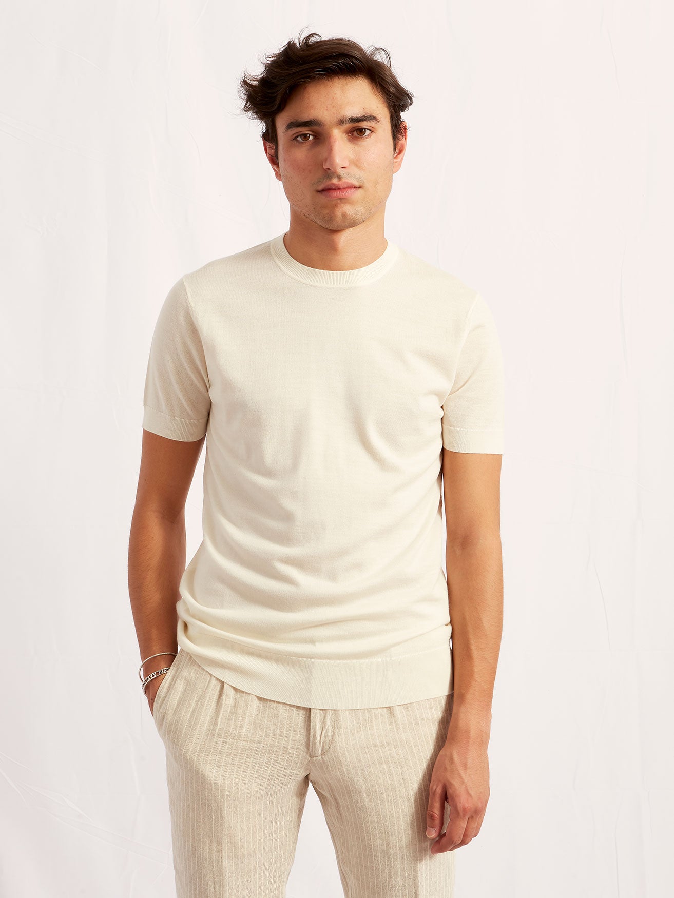 round collar butter merino