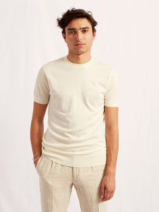 round collar butter merino